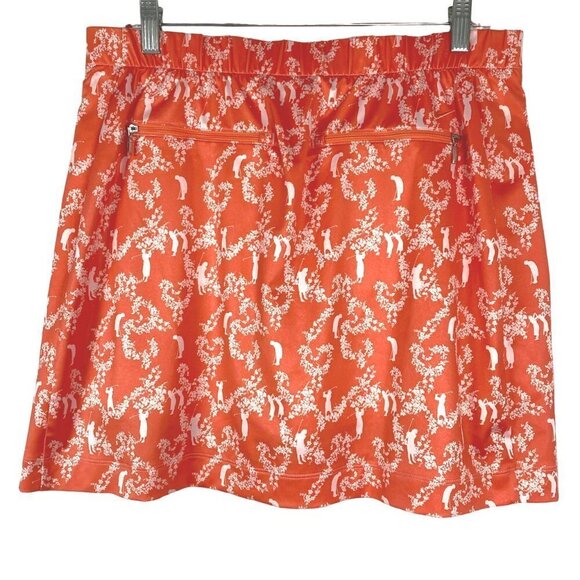 Nike Golf‎ Fit Dry Skort Skirt Golf Player Print Orange Athletic Women's Large - Picture 4 of 14